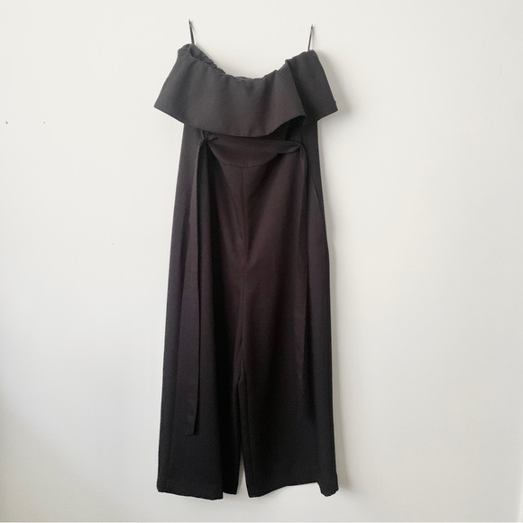Aritzia Babaton Strapless Wide Leg Jumpsuit Black Romper Women SZ 8 - Picture 5 of 10